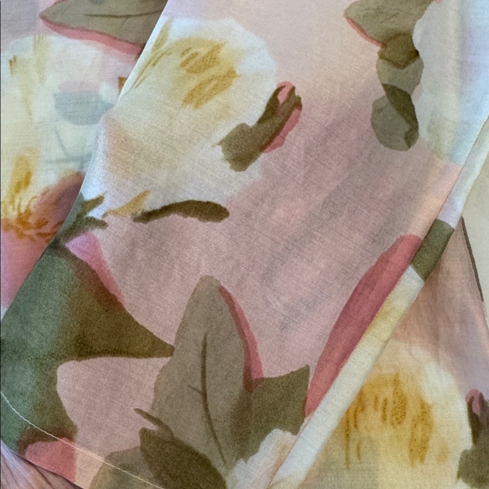 Tommy Bahama Floral Silk Blend Button-Down Shirt - Pink and Green, sz S - Picture 8 of 13